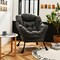 Modern Polyester Fabric Lazy Chair with Side Pocket and Tufted Design Perfect for Any Corner